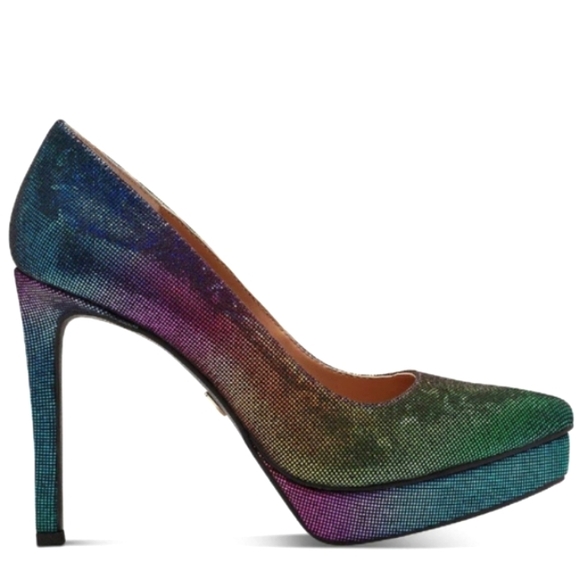 New w/Box Thalia Sodi Joey Pointy-Toe Rainbow Bling Platform Stilettos Size 6 - Picture 2 of 4